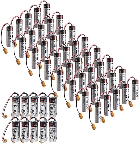 XIAOXX - Batería ER17500V3.6V 2700mAh para Toshiba Lithium ER17500V 3.6V Batería CNC Backup con enchufe marrón