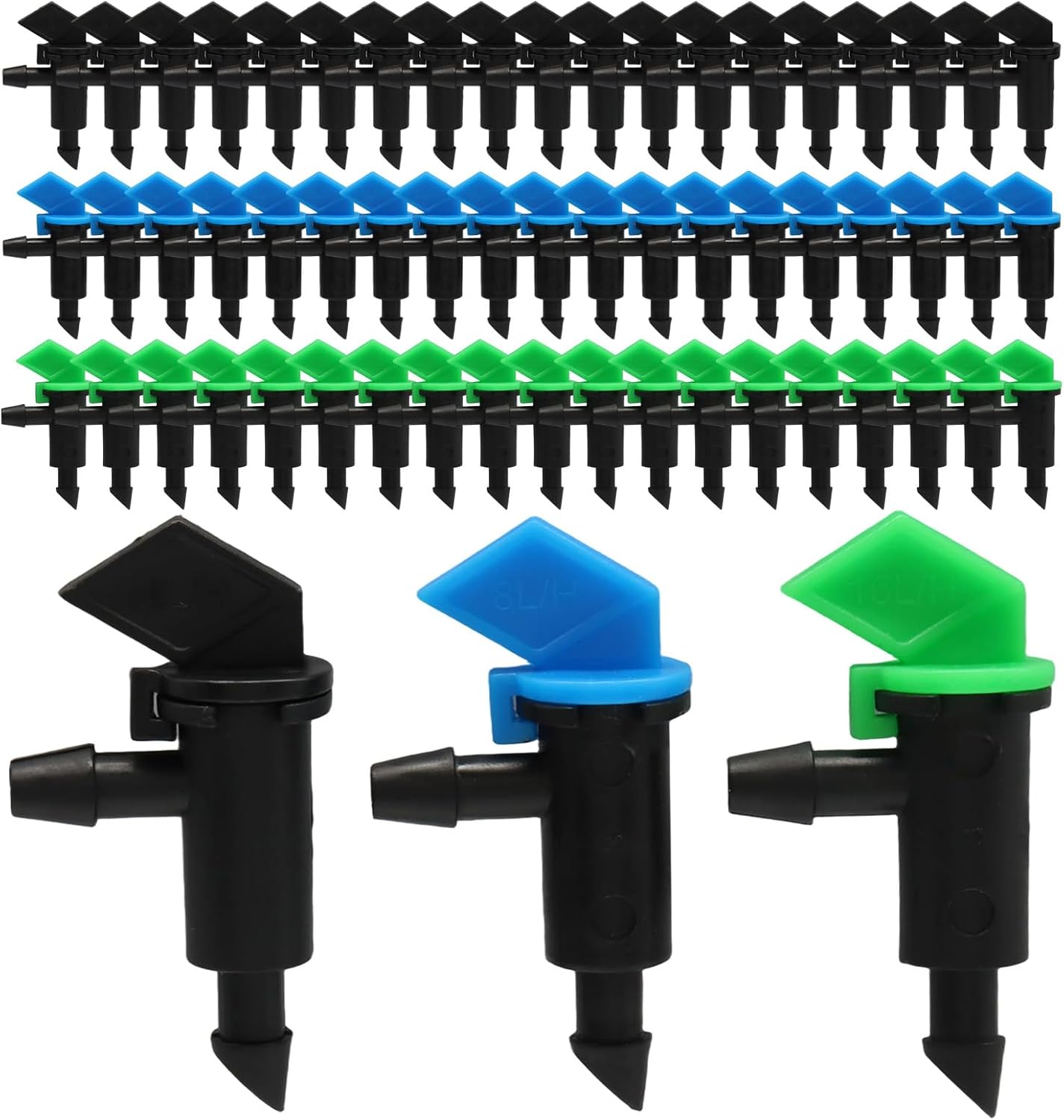 60 Pack Garden Flag Irrigation Dripper, Black, 1 GPH