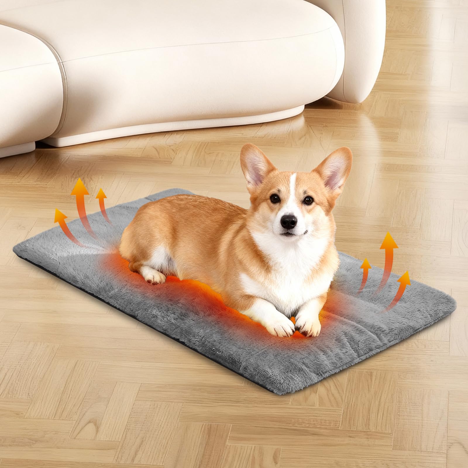DOLLGIFT Self Heating Cat Bed 56x90cm, Fluffy Soft Warm Self Heating Pet Pad, Washable Warming Pet Pad Electric-Free for Cats Kitten Puppy (L)