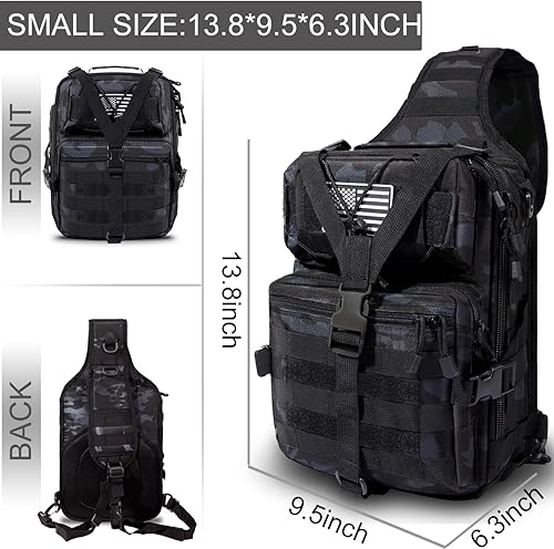 Miniatura 9 de Mochila táctica cruzada estilo militar para transportar carga ligera.