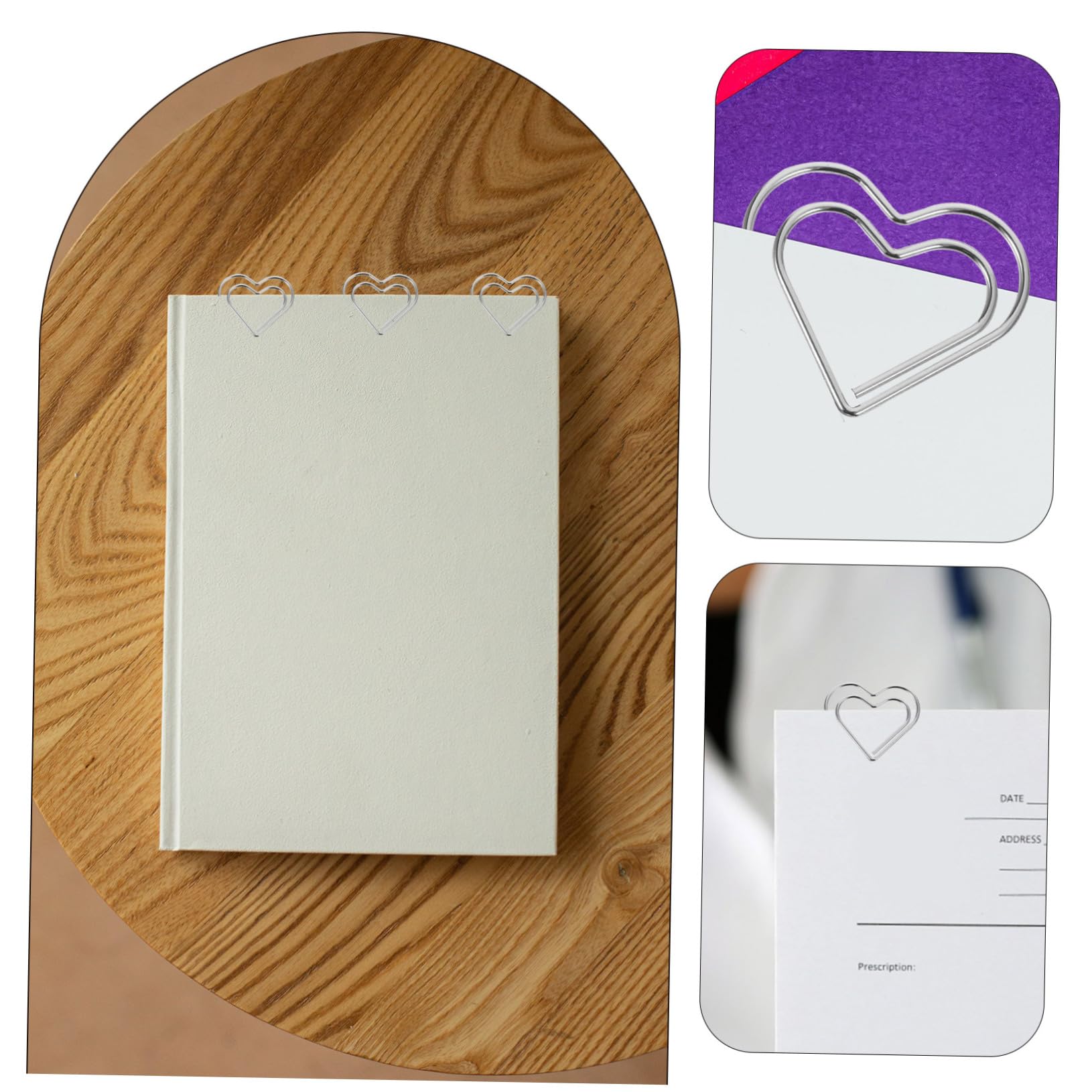 DOITOOL 4 Sätze Herzförmige Büroklammern Dekorative Büroklammern Aus Metall Für Dokumente Notizen Fotos Kreative Lesezeichen Für Büro Und Schule Delicate Paper Clips 100 Stück * 4