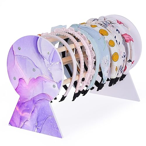 Vista 52 de Basumee Soporte para diadema: organizador de accesorios para el cabello para niñas, diademas para el cabello y decoración de habitaciones