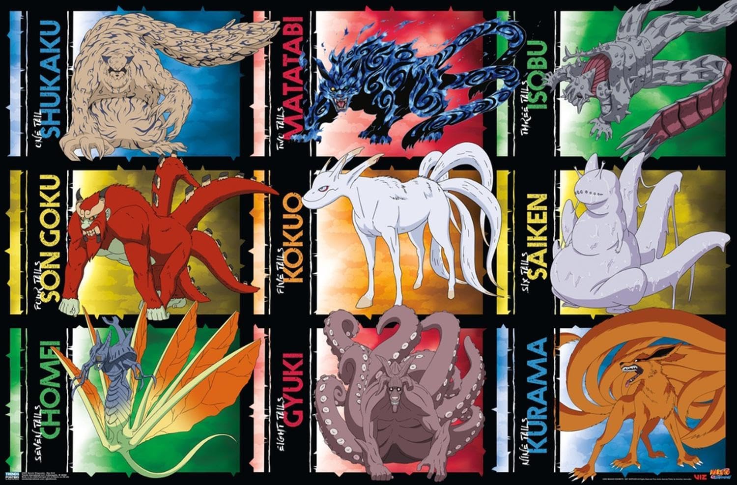 Amazon.com: Trends International Naruto Shippuden - Biju Grid Wall