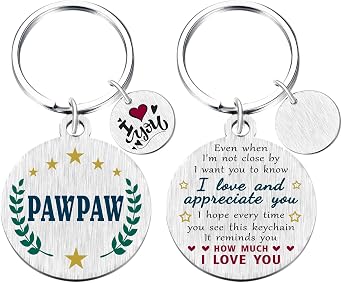 Yobent Pawpaw Keychain Gifts for Men, I Love You Pawpaw Birthday Keychain Present from Granddaughter Grandson