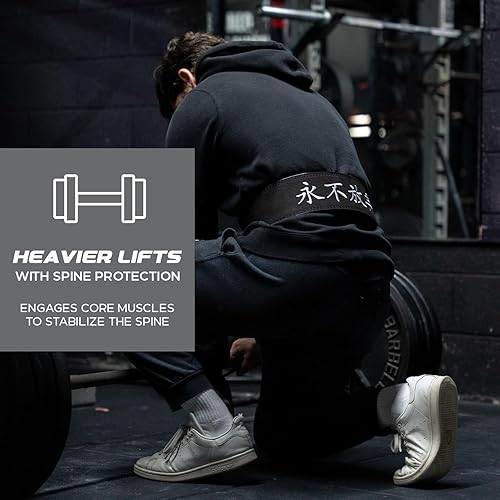 Miniatura 3 de Katamu Cinturón de levantamiento de pesas con palanca de cuero de alta calidad, palanca de acero segura, soporte de levantamiento de pesas para peso