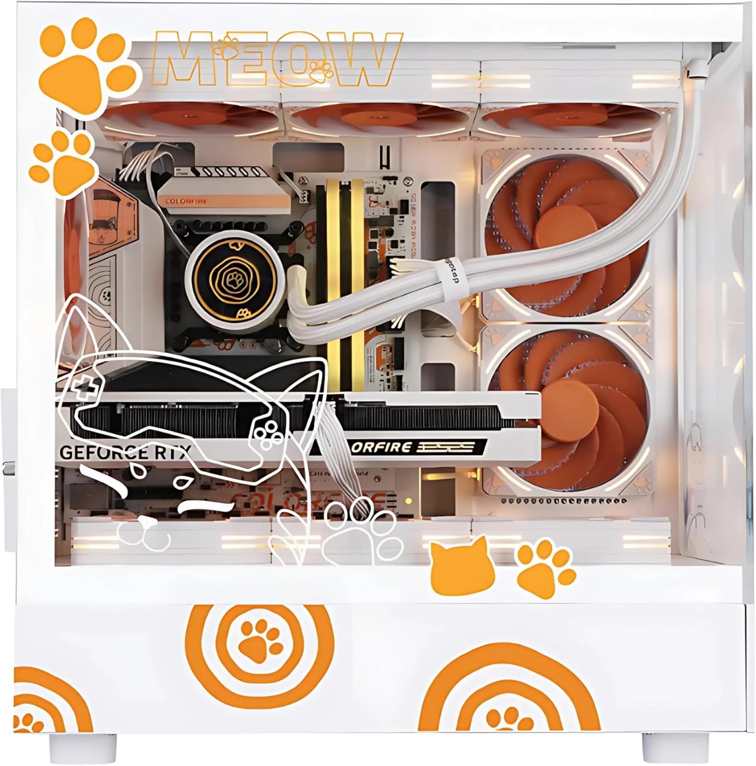 Segotep Memphis-S Pro Edition, M-ATX Tower PC Combo, Tempered Glass Panels, Panoramc View, Special Memphis Fans and Cooler Included