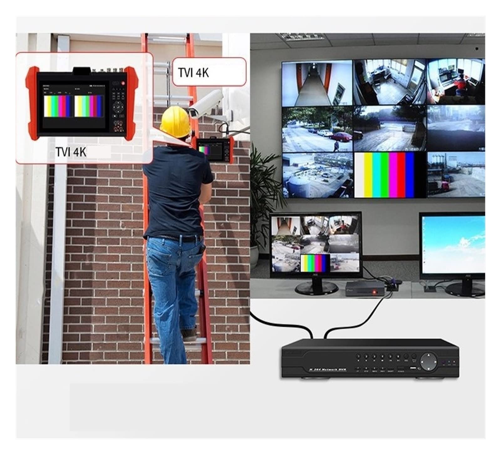 Tester monitoringu wideo 7-calowy tester CCTV z ekranem dotykowym, koncentryczny analogowy tester monitorów wideo AHD/TVI/CVI/CVBS, tester monitorowania sieci wideo 8K(K15-CLMOVTADHSEFG)
