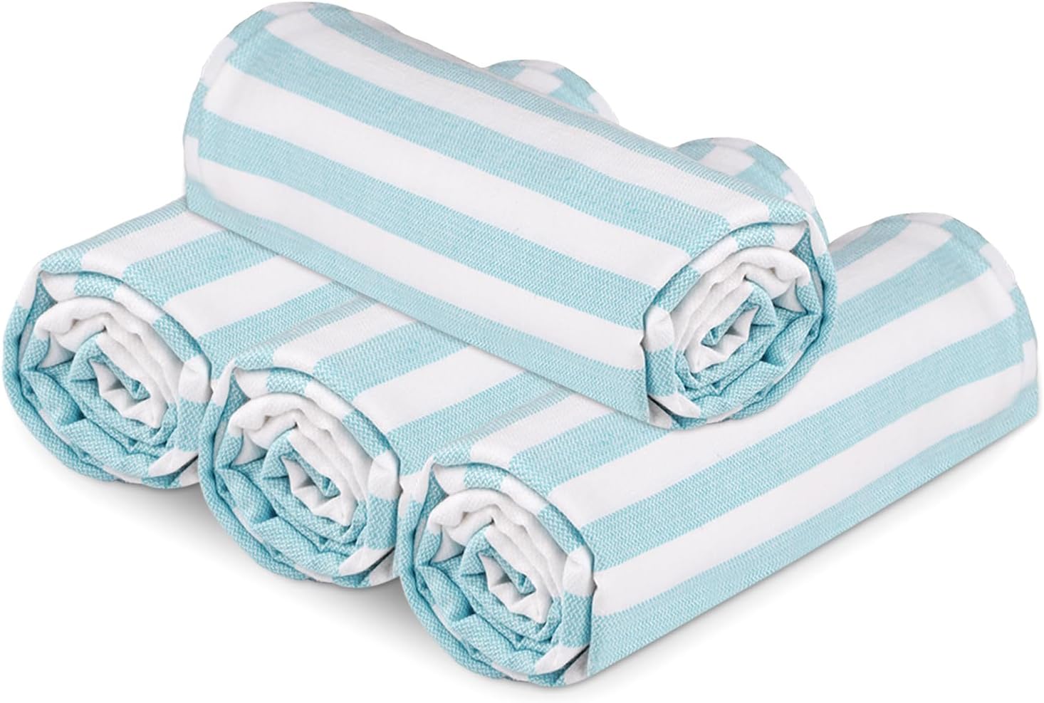 Urban VillaBath Towels 100% Cotton Aqua Color Set of 4 - Size 36"x72"