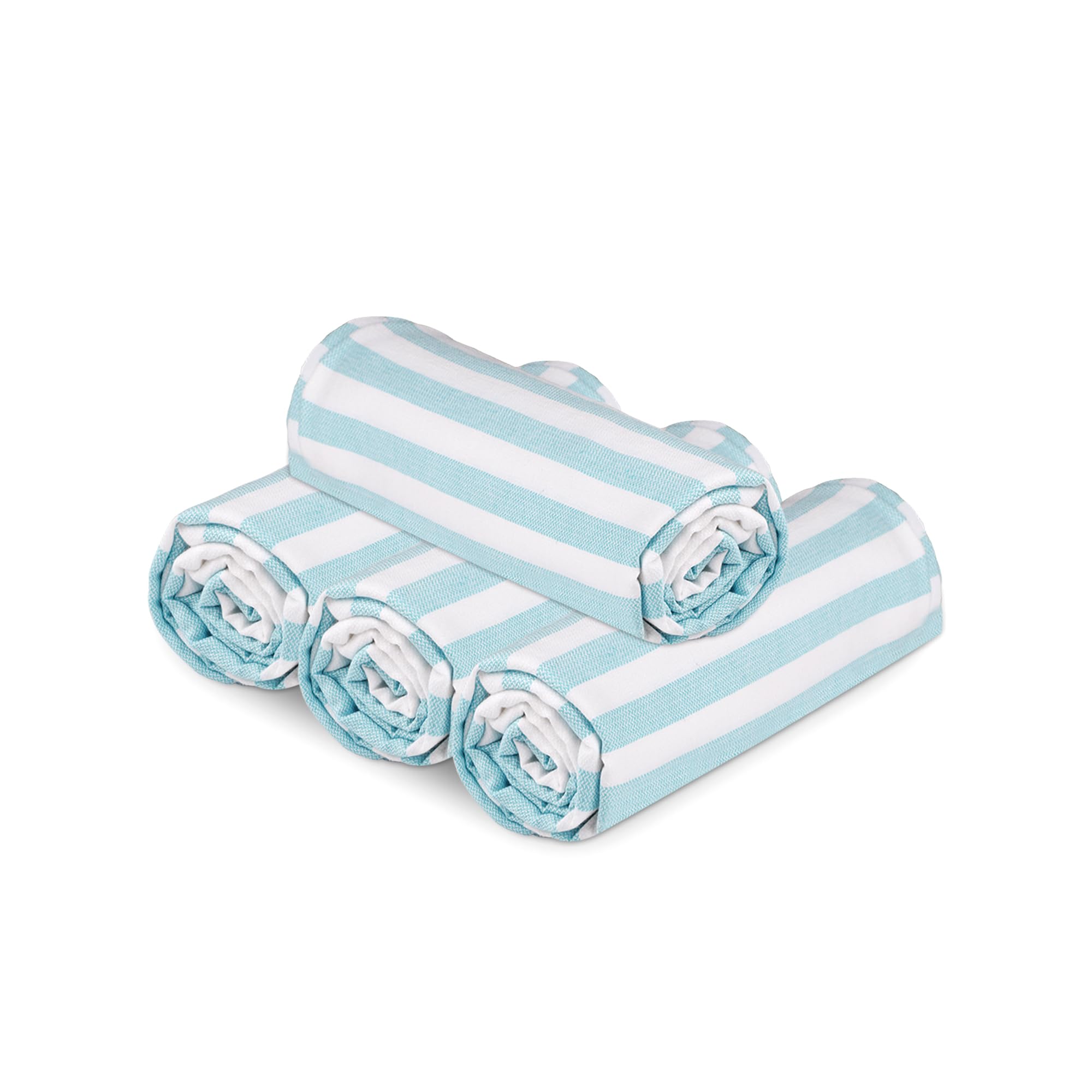 Urban VillaBath Towels 100% Cotton Aqua Color Set of 4 - Size 36"x72"