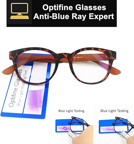 Miniatura 7 de Optifine Gafas de bloqueo de luz azul para mujer, lentes de lectura para computadora para hombres, marco redondo retro