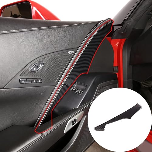 Miniatura 3 de TINKI Se adapta a 2014-2019 C7 Corvette Panel de puerta interior Molding Trim Cubierta de puerta Adhesivo interior para Chevrolet Corvette C7 2014