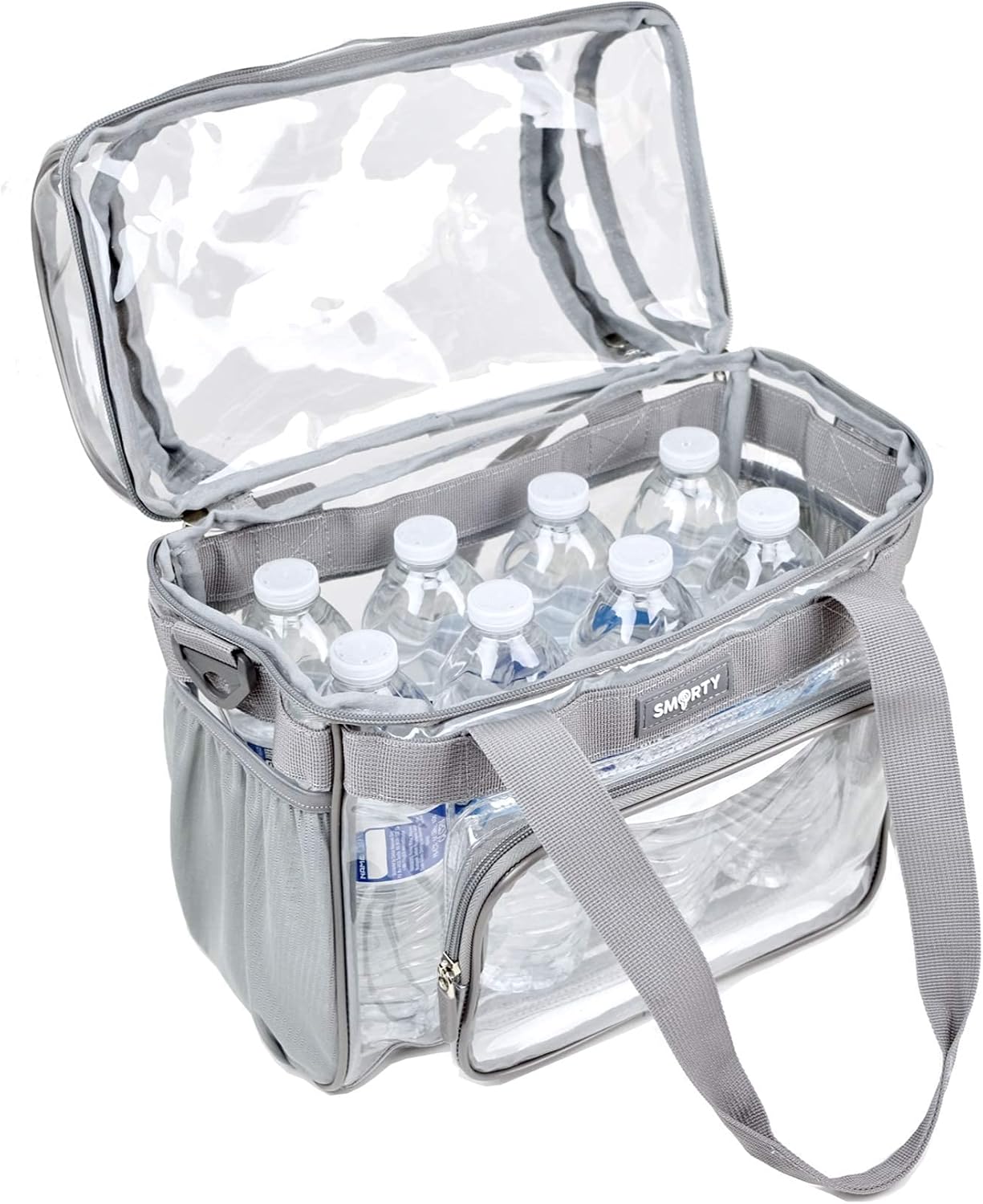 Heavy Duty Clear Lunch Tote Stadium Bag Approved Durable Crossbody Travel Makeup Cosmetic Box for Football Basketball Baseball Games Concerts Work Correctional Officers (Silver Gray, 12 x 6 x 12) - Image 8