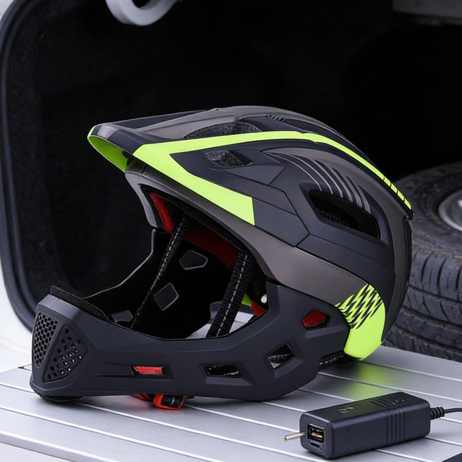 Casco de cara completa para niños, equipo de protección de ciclismo, casco de seguridad para patineta, diseño transpirable ajustable | Niños y niñas, principiantes, juegos al aire libre, parque