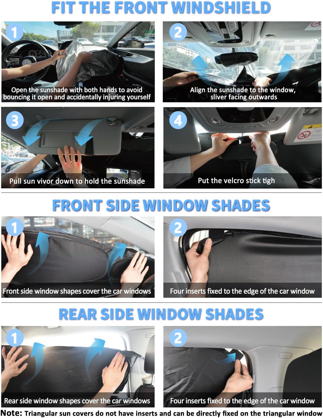 Sun Shades for Chevy Equinox EV 2025 Windshield Sunshade Accessories Full Window Shades Front Rear Side Window Covers Fixed with Inserts Sun Visor Blocker Privacy Car Keep Car Cool 5 PCS