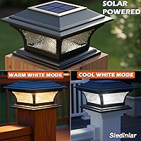 Vista 2 de SIEDiNLAR Luces solares para postes de vidrio para exteriores, luz LED de cubierta de valla, 2 modos para postes de vinilo de madera de 4 x 4, 5 x