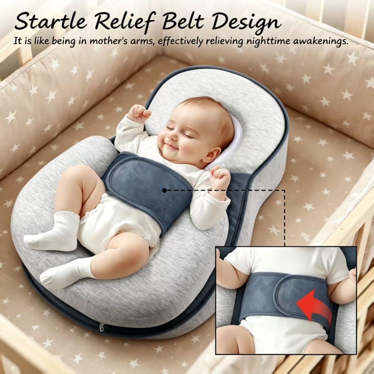 Coussin d'allaitement avec appui-tête pour bébé - Coussin d'alimentation ergonomique et confortable en modal - Housse amovible lavable et surface inclinée à 15°