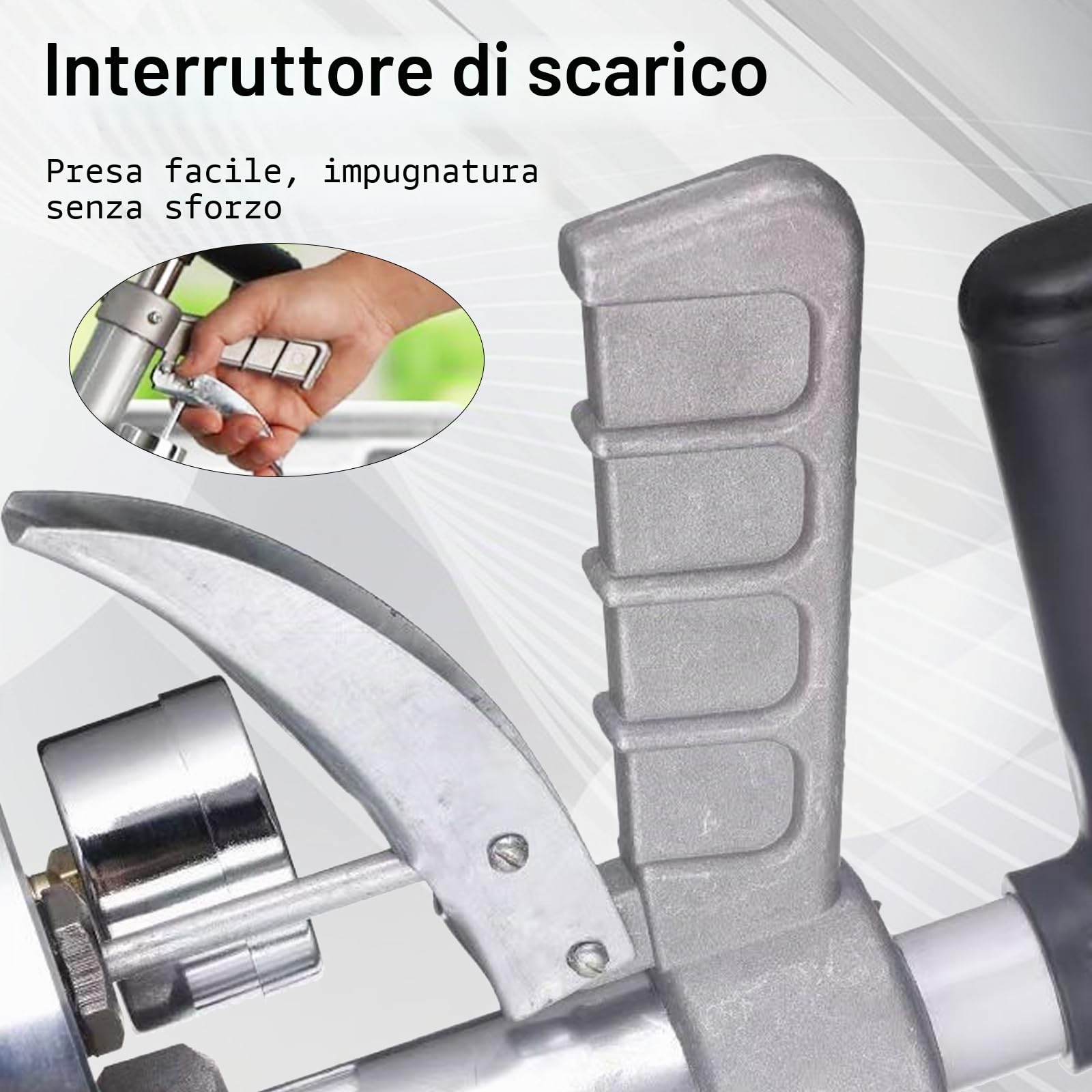 Sturatore per canalizzazioni ad aria compressa 0,8 MPa, pompa ad alta pressione con 2 ugelli in gomma e tubo di prolunga per cucina, bagno, WC e uso industriale