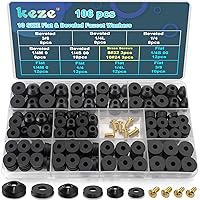 Vista 1 de KEZE Kit Surtido de 96 Piezas de Arandelas para Grifos de 10 Tamaños con Tornillos Bibb de Latón, Surtido de Arandelas de Goma Planas y Biseladas
