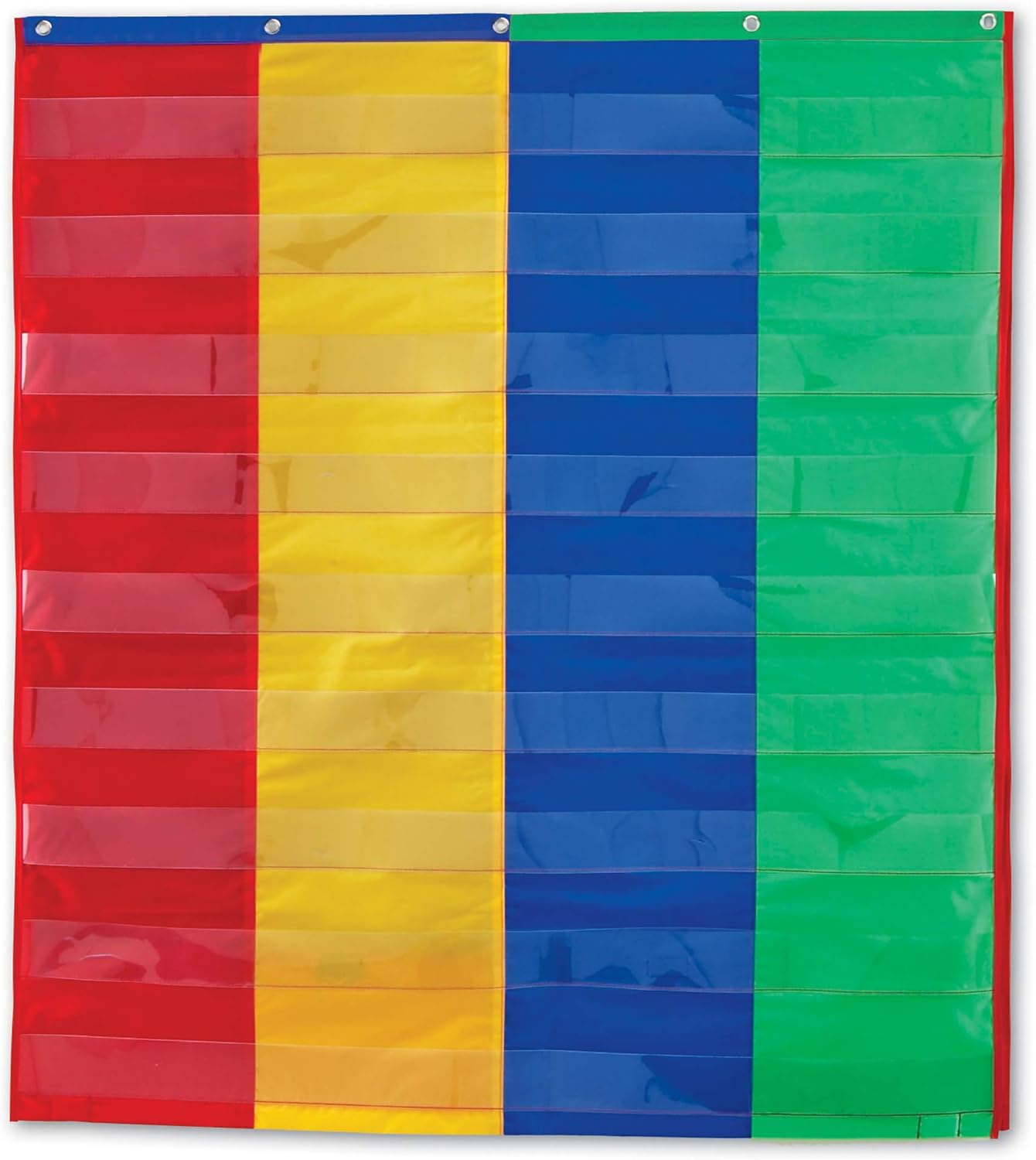 Learning Resources 2- & 4-Column Double-Sided Pocket Chart - Wall Pocket Chart for Classroom, Sentence Strips Charts for Classroom, Hanging Word Wall Pockets for Teachers