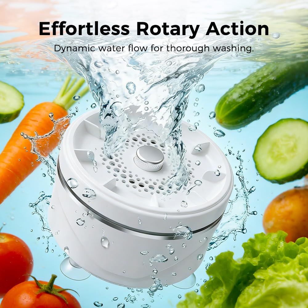2026 New Fruit and Vegetable Washing Machine, Countertop Fruit Washing Machine, Electric Vegetable Cleaner, Device Waterproof, for Fruits, Suitable for Use in the Kitchen (1PCS) - 4