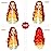 WECAN Red Orange Yellow Wig 28 Inches Long Wavy Synthetic Hair Replacement for Women - Halloween Cosplay Daily Party Heat-Resistant Fiber