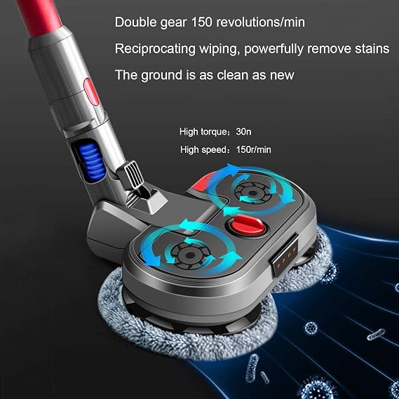 Replacement Electric Mop Head, Suitable For Dyson Vacuum Cleaner V7/v8/v10/v11 Replacement Electric Mop Head, Suction And Mop Integrated, Dry Mop Wet Mop, Mopping Cleaning Head