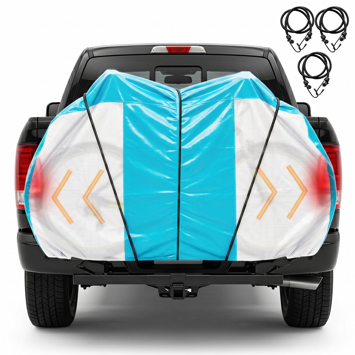 Photo 1 of Aibiley Bike Cover for Transport on Rack,Bike Covers for 2 Bikes on Rear Bike Rack,Heavy Duty Bike Cover Waterproof Outdoor,License Plate Window,3 Elastic Straps,Reflective Strips,82''Lx36''Wx48''H