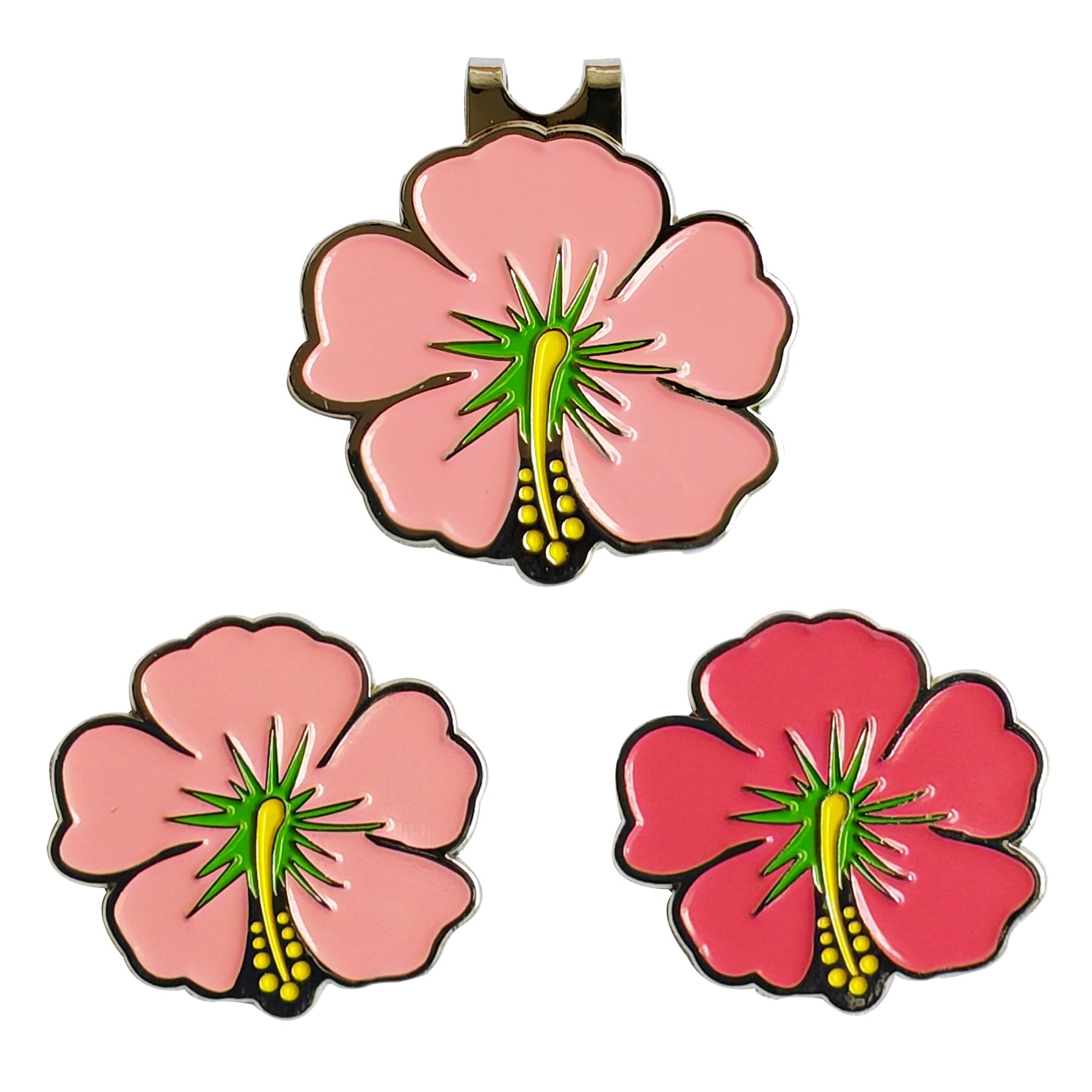 Eshan Magnetic Golf Ball Markers and Novelty Hat Clip Set Flower Glove Hat Shape Clip Golf Bag Accessories Court Gift for Men Women Golfer (Flower-2) — image 1