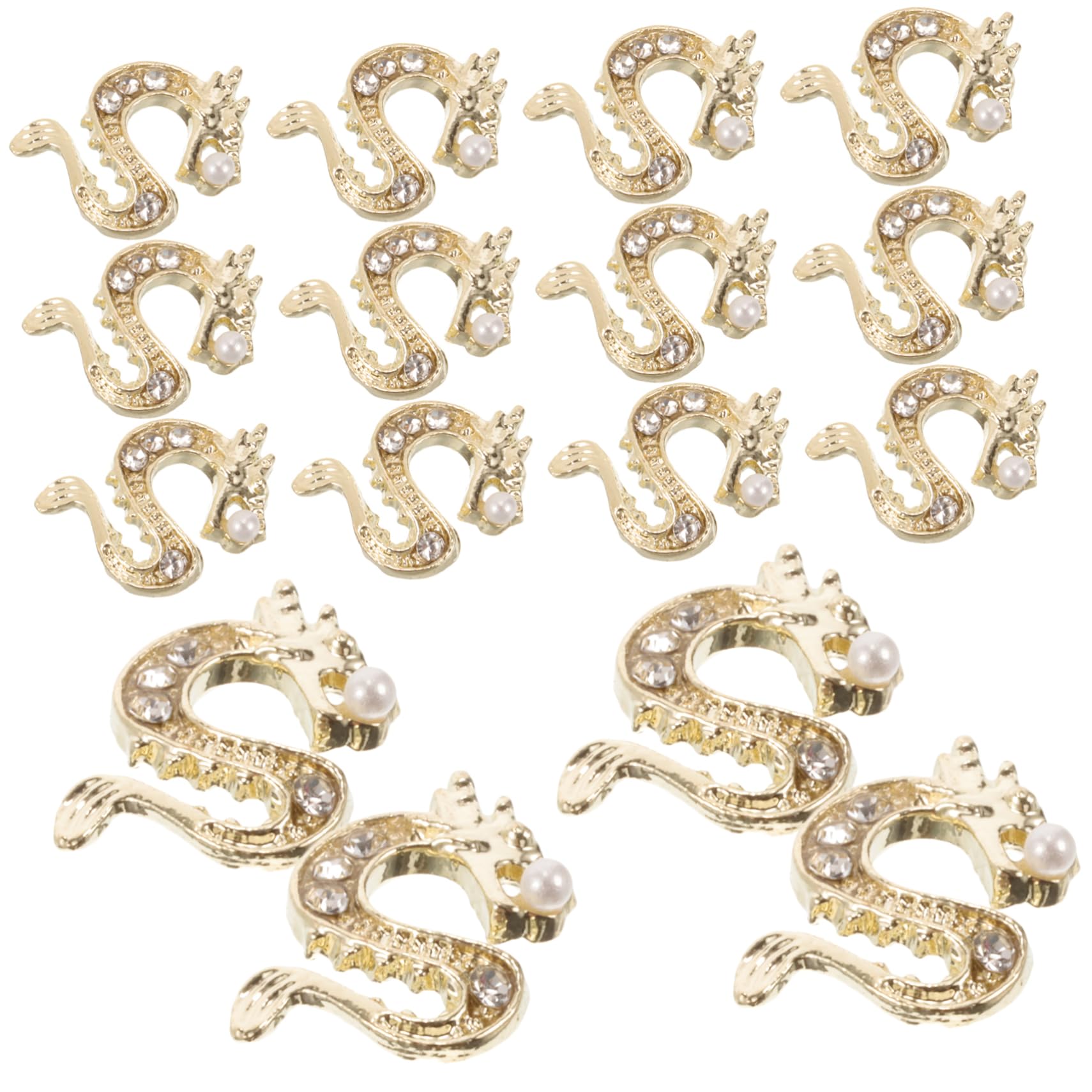 Ipetboom 200pezzi Ciondoli Per Unghie Forma Di Drago Con Decorazioni Strass Accessori Per Manicure Stile Cinese Elegante Di Ornamenti Per Unghie Da Salone o Uso Domestico