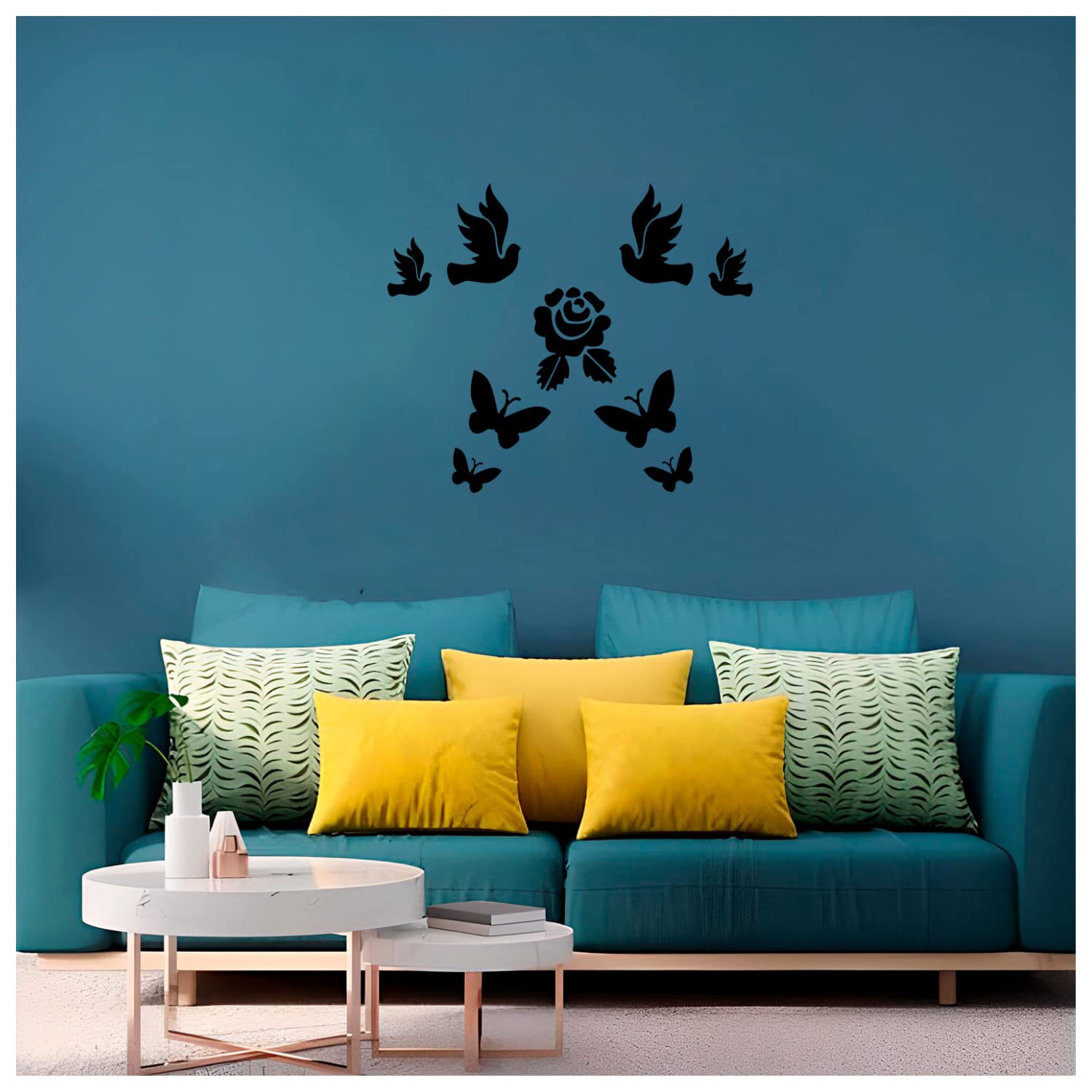 Kayra Decor Rose and Butterfly Design Stencils for Wall Painting - Pack of 1, 16 inch x 24 inch (KHS387) (B079NR6ZC9) Amazon Price History, Amazon Price Tracker