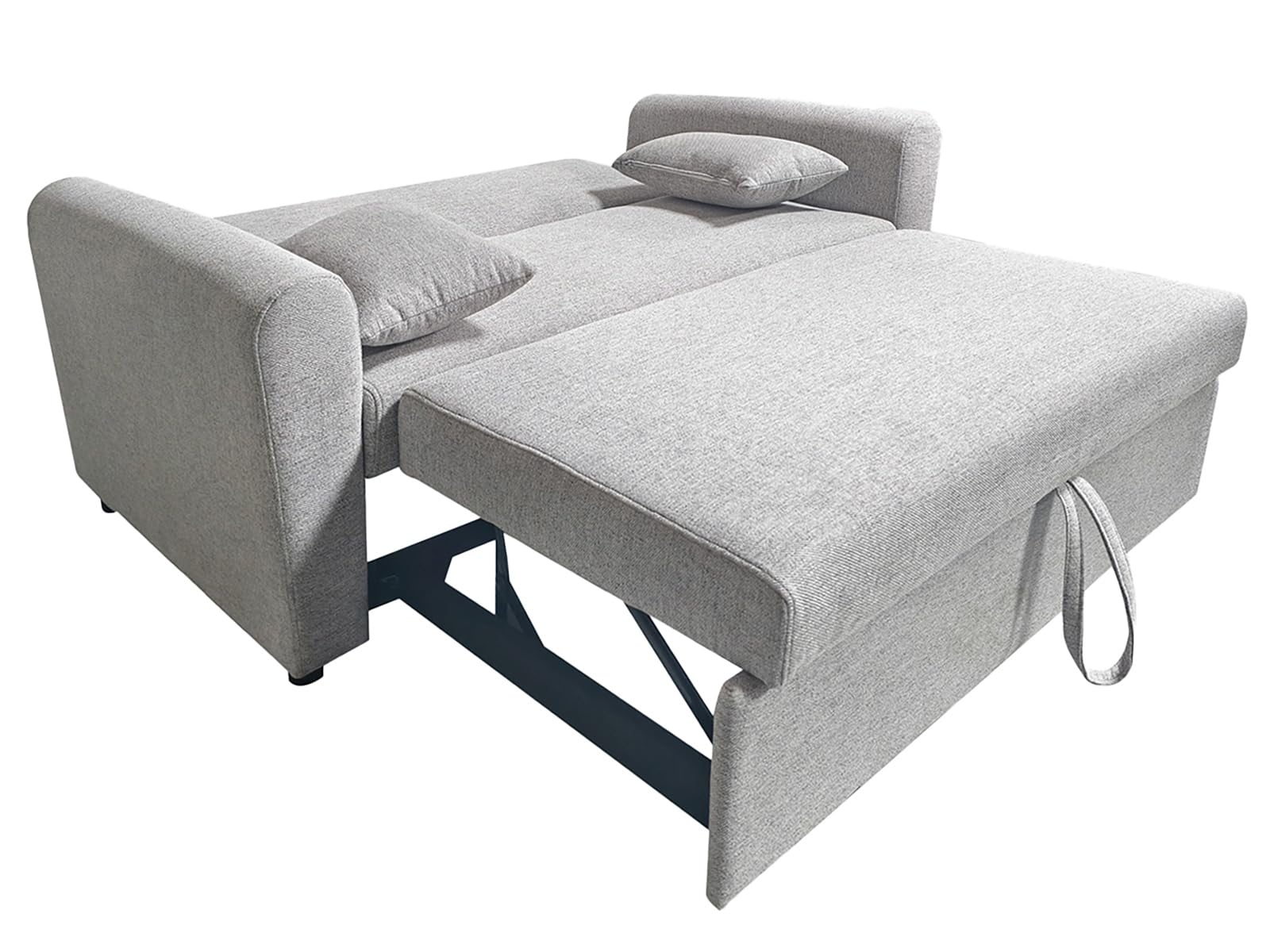 amuéblate Online - Sofá Cama de 2 Plazas Modelo Lima, Diseño Moderno, Práctico y Funcional, con Reposabrazos, Gris Claro