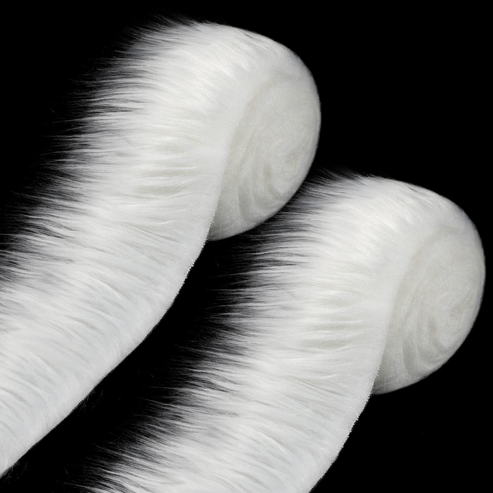 2 Pieces Faux Fur Square Furry Fabric Cutting Faux Fur Shaggy Furry Fabric Fluffy Chair Cover Patches Clothing Decoration Suitable for DIY Craft, 2 x 60 Inches(White)