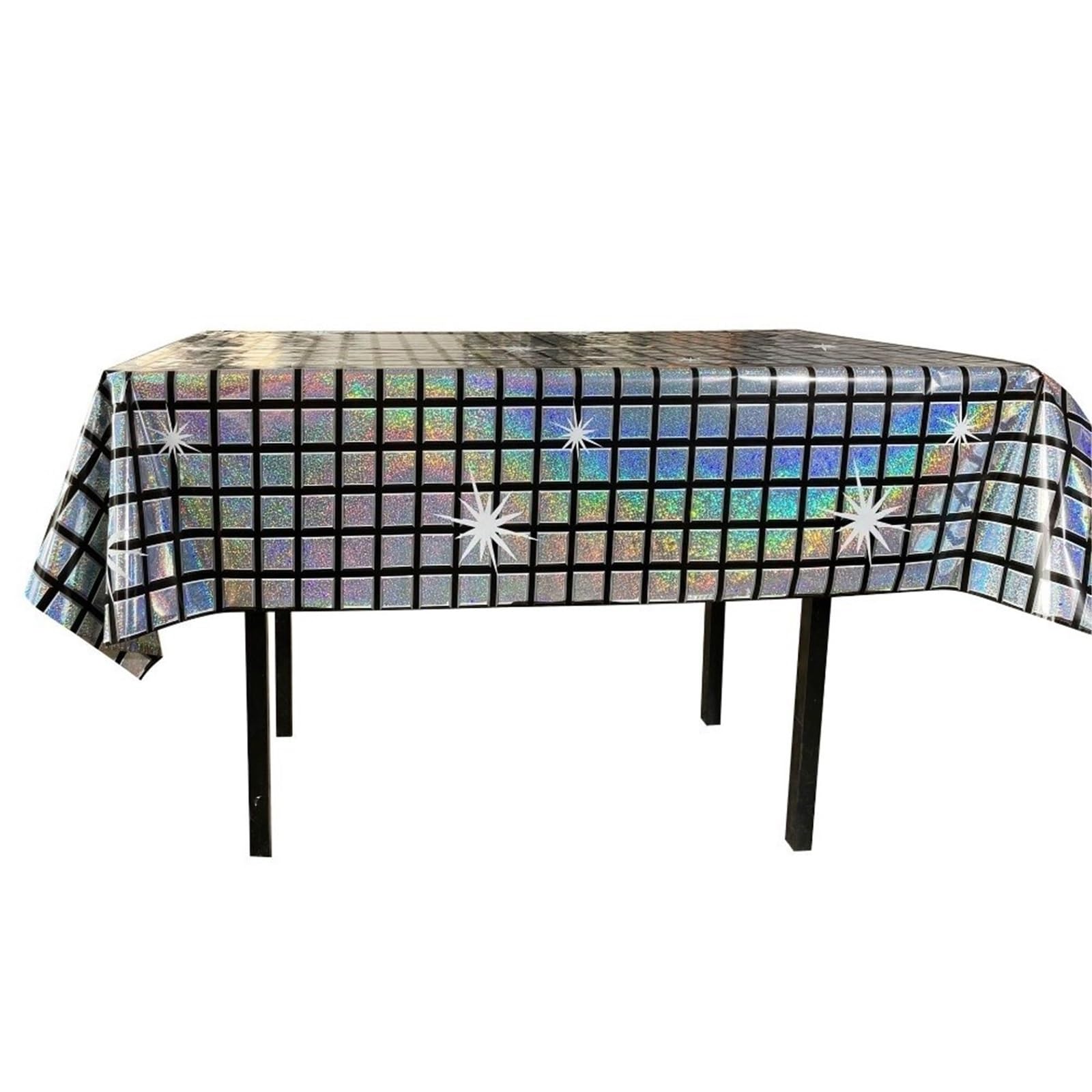 Disco Table Runner Party Decoration Vintage Disco Iridescent Shiny Laser Tablecloth 70s 80s Table Cover(1-2M)
