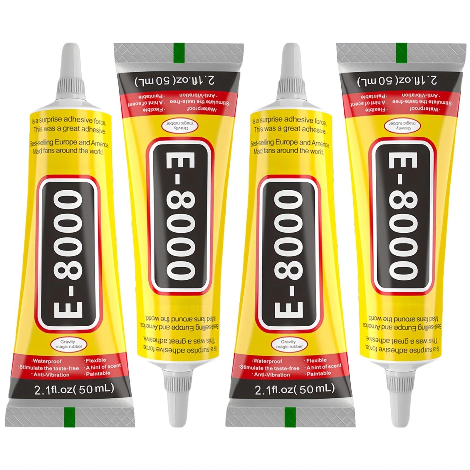 4Pcs Transparent E8000 Bonding Agent - Super Bonding Agent for Phone, Jewelry, Glass, Wood, Metal, Fabric (15mlx3 Pack) - Multi-Functional Adhesive Solution