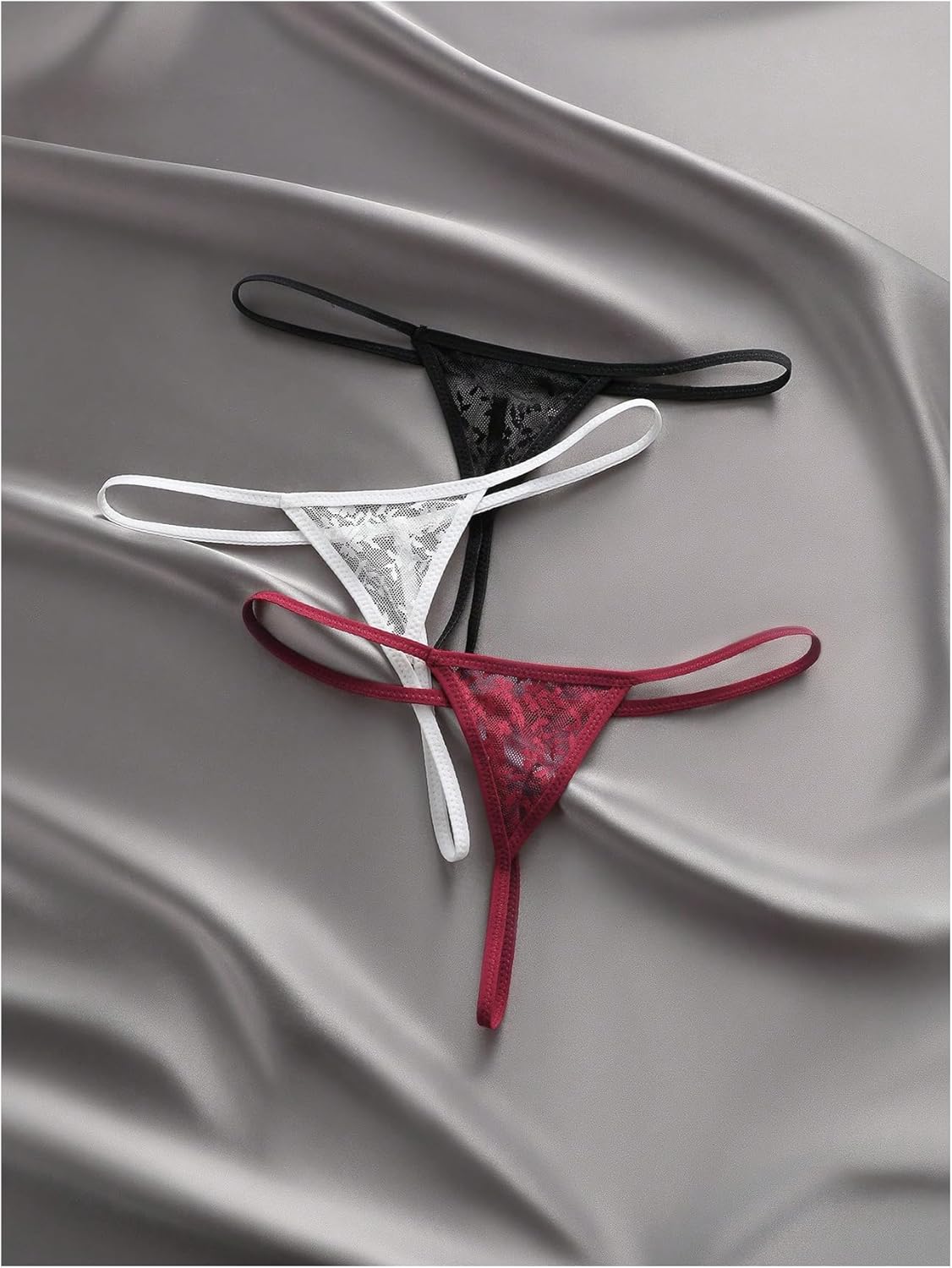 SOLY HUX Women's 3 Piece Lace Thongs Panties Underwear Low Rise Panty Set - Image 6