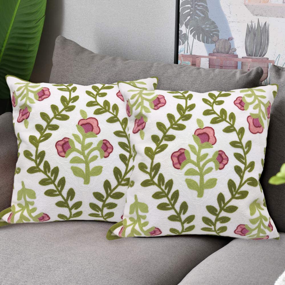 CaliTime Federe Cuscino 45x45 Cm Con Rose 3D In Chiffon - Set Di 2 - Blu Navy - Cerniera Invisibile Per Divano E Camera - 3