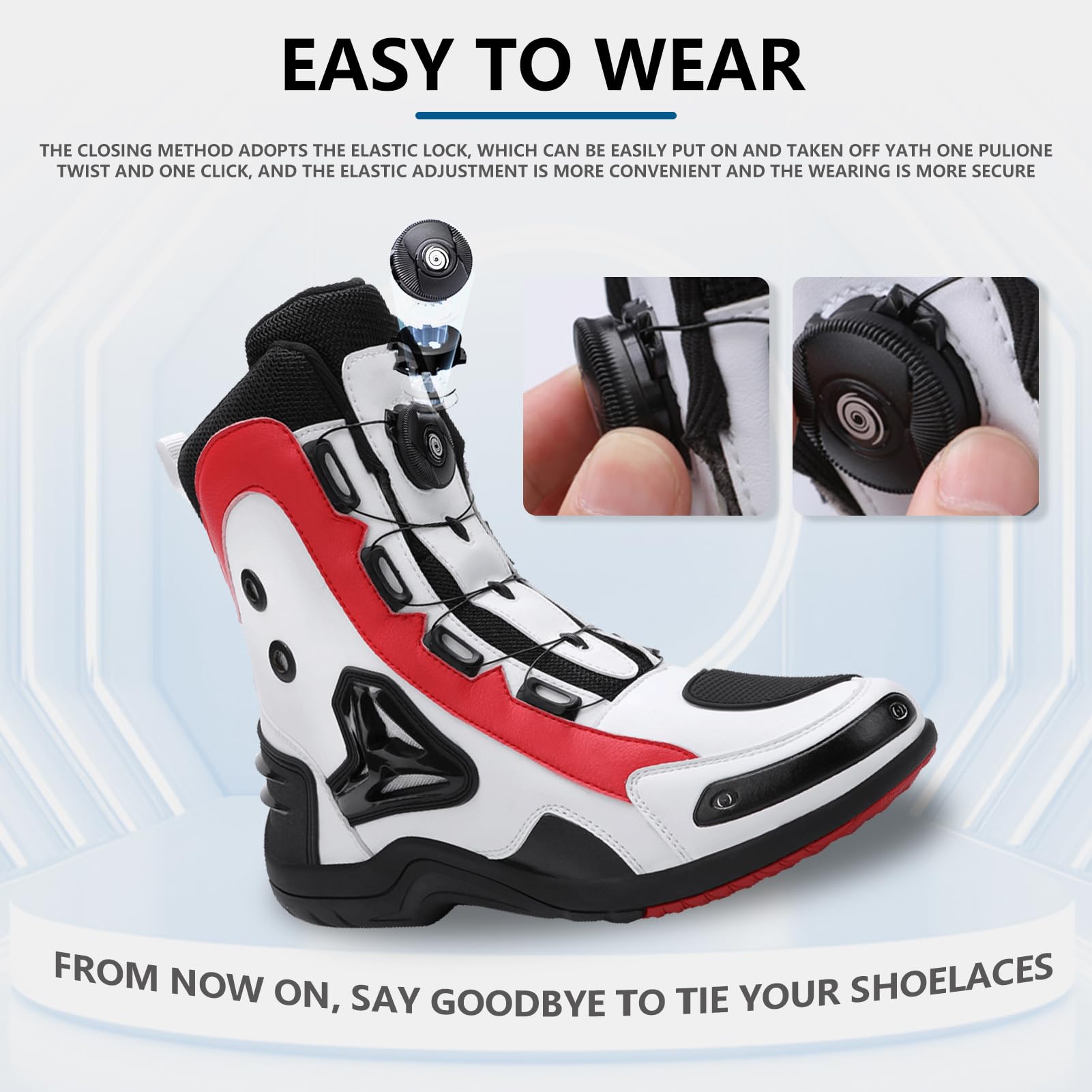 Moto Zapatos de Moto para Hombre Zapatos de Calle Reforzados Protección contra Golpes de Moto Suela Antideslizante Botas Deportivas cómodas para Carreras y Turismo