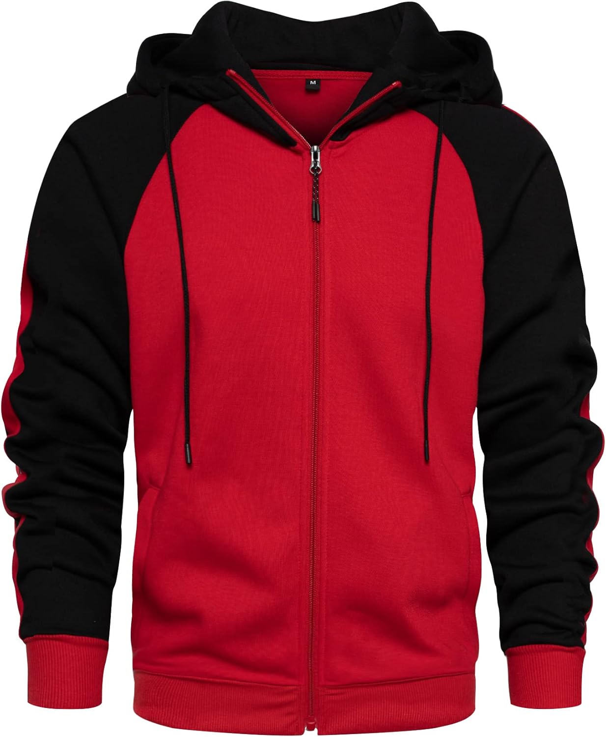 MANTORS Mens Fleece Jackets Contrast Hoodies Lightweight Sweatshirt Color Block Jacket Coats