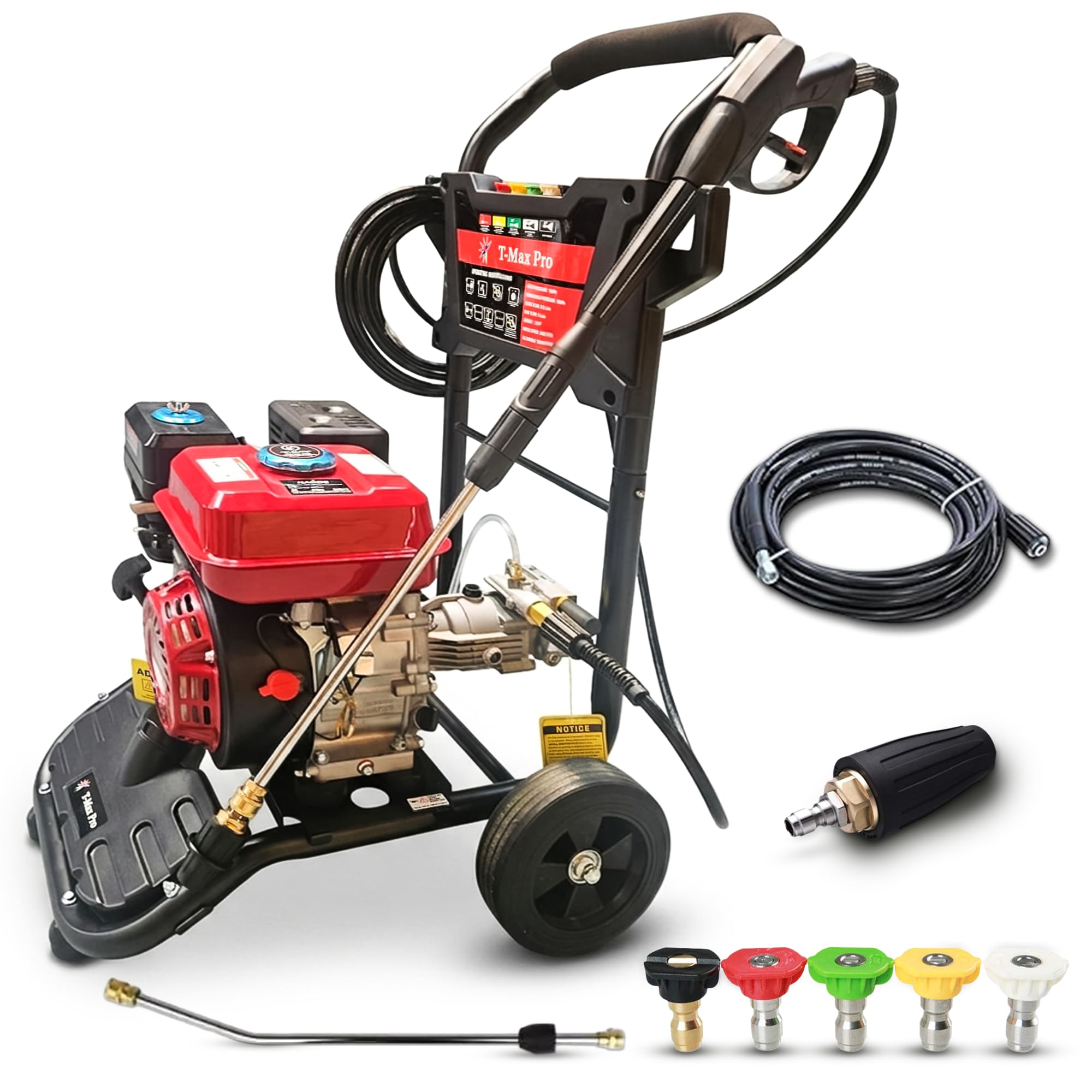 Dealourus Potente limpiador a presión de gasolina de alto rendimiento, 8,0 HP, fácil de arrancar, resistente con ruedas grandes, ideal para trabajos pesados