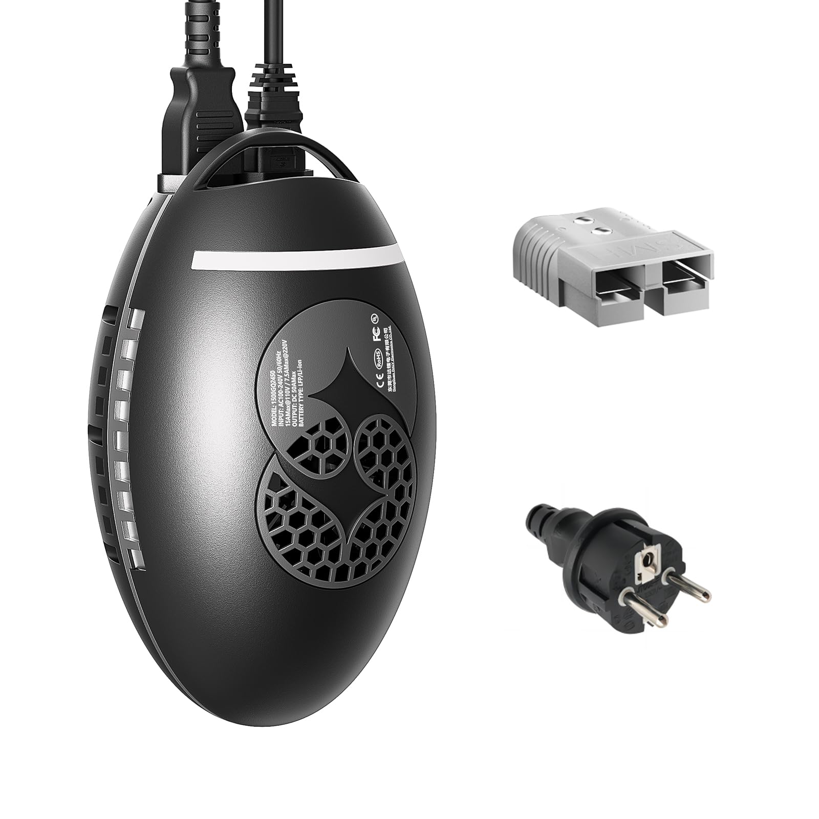 DALY 48V 25A Lithium Batterieladegerät – wasserdicht IP67 – 54,6 Volt Ausgang für 13S Li-Ion Akkupack für Golfwagen, Gabelstapler, elektrische Außenborder, Boot, Solar, RV, Off-Grid