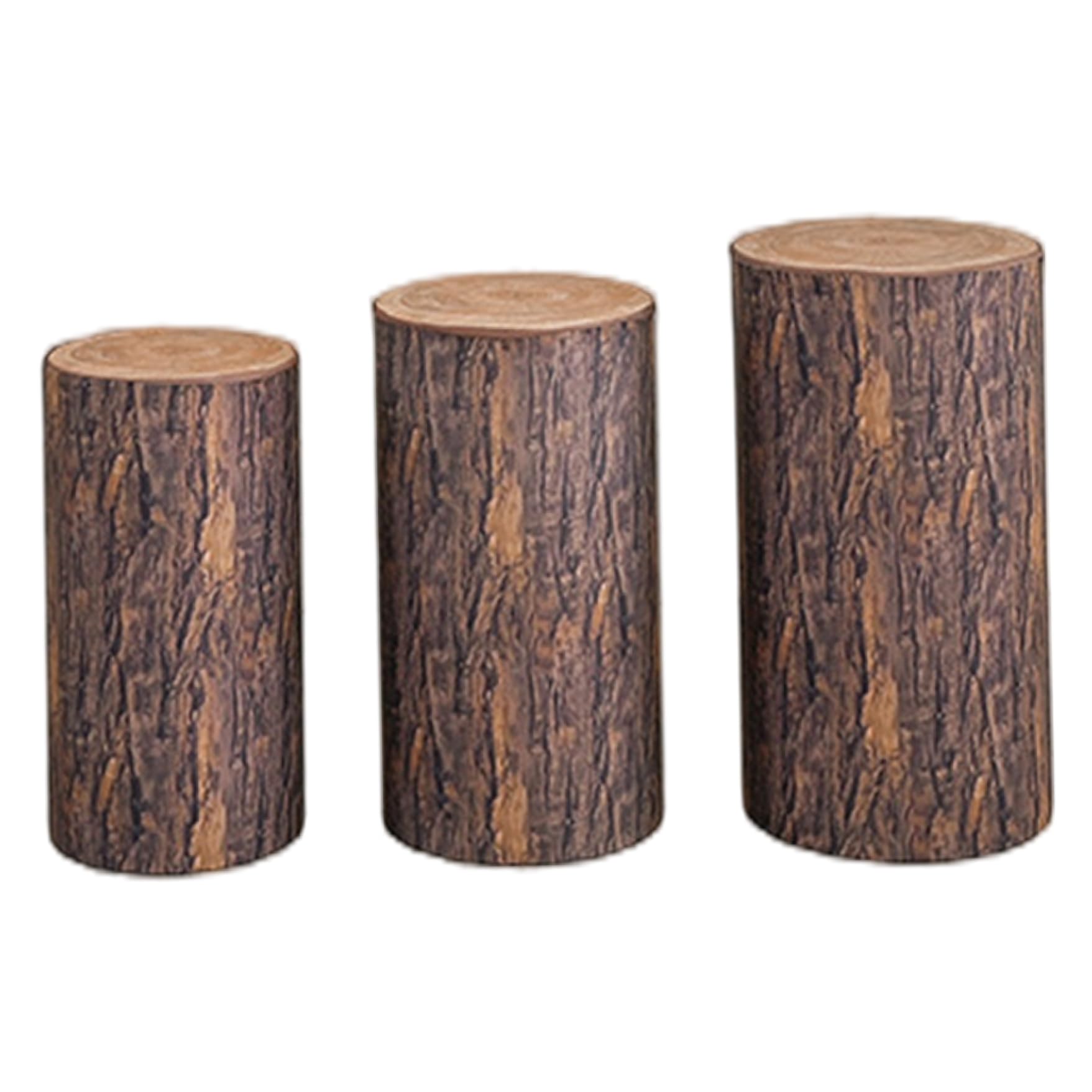 Cubiertas de cilindro de tocón de árbol para decoración de bodas rústicas y fiestas