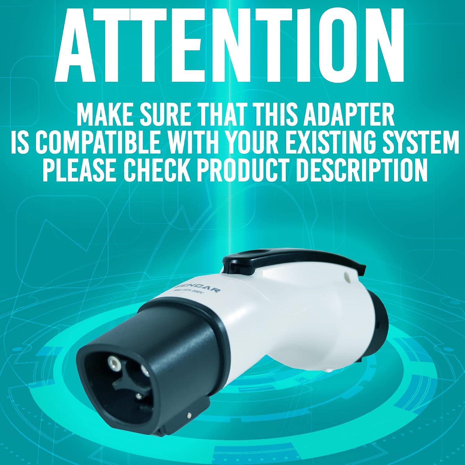 Tesla to J1772 Adapter, Max 48 Amp & 250V - Compatible with Tesla High Powered Connector, Destination Charger, and Mobile Connector Only, for J1772 EVs