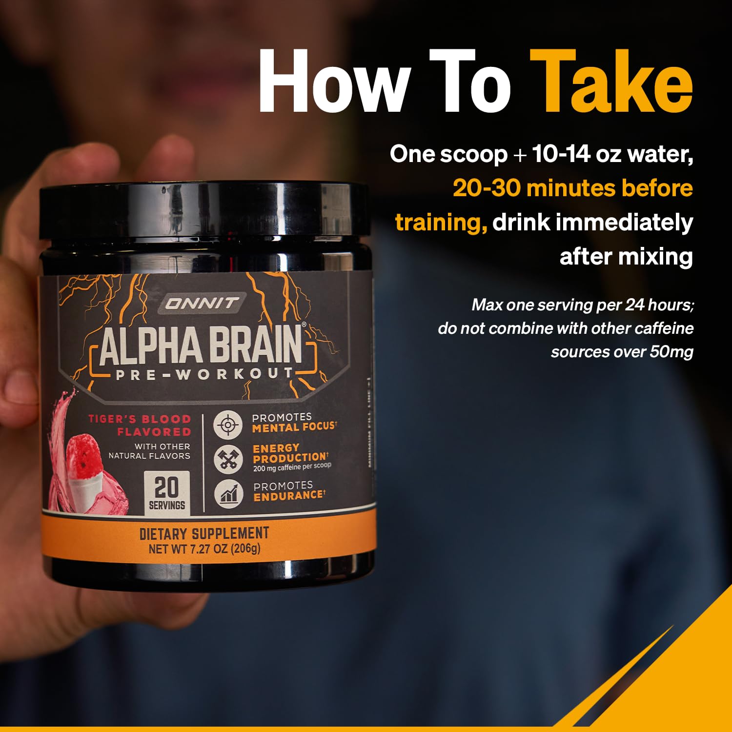 ONNIT Alpha Brain Pre-Workout Powder for Focus, Tigers Blood, 20 Servings — Amazon image 9