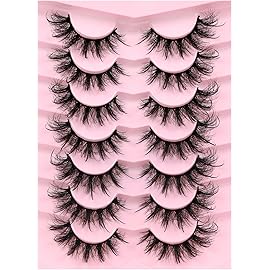 Veleasha Mink Lashes Spiky Cat Eye Lashes Dramatic Eyelashes Fluffy 7 Pairs Manga Lashes 16-26mm Wet Long False Eyelashes 3D Lashes Look Like Eyelash Extensions (D Curl - Pretty)