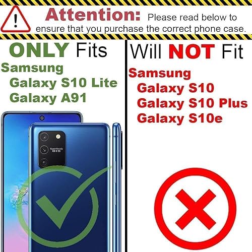 Miniatura 2 de NZND Funda para Samsung Galaxy S10 Lite (2020) con protector de pantalla de vidrio templado (cobertura completa), acabado brillante y elegante,