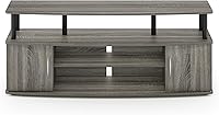 Vista 7 de Furinno Jaya - Soporte de entretenimiento grande, para televisores de hasta 55 pulgadas, roble francés gris/negro