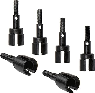 6Pack ShareGoo 02033 Metal Wheel Stub Axle Drive Axle Cup Compatible with HSP Redcat Exceed Volcano 94123 94111 1/10 RC Car Buggy Truck,Black