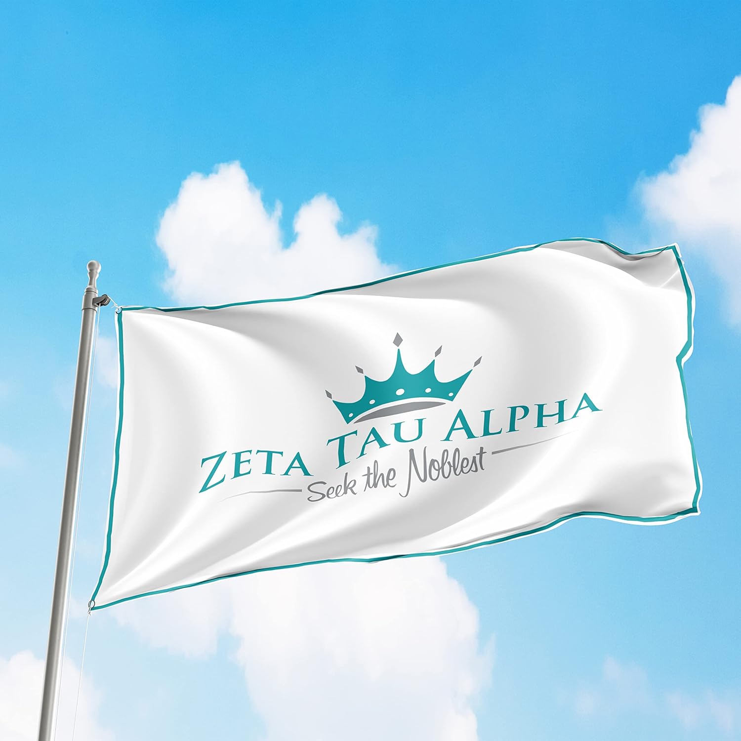Zeta Tau Alpha Sorority Greek Life Licensed Flag 3x5 Feet Flag Banner Wall Decor Outdoor Indoor Decoration Brass Grommets Double Stitch (Zeta Tau Alpha # 2)