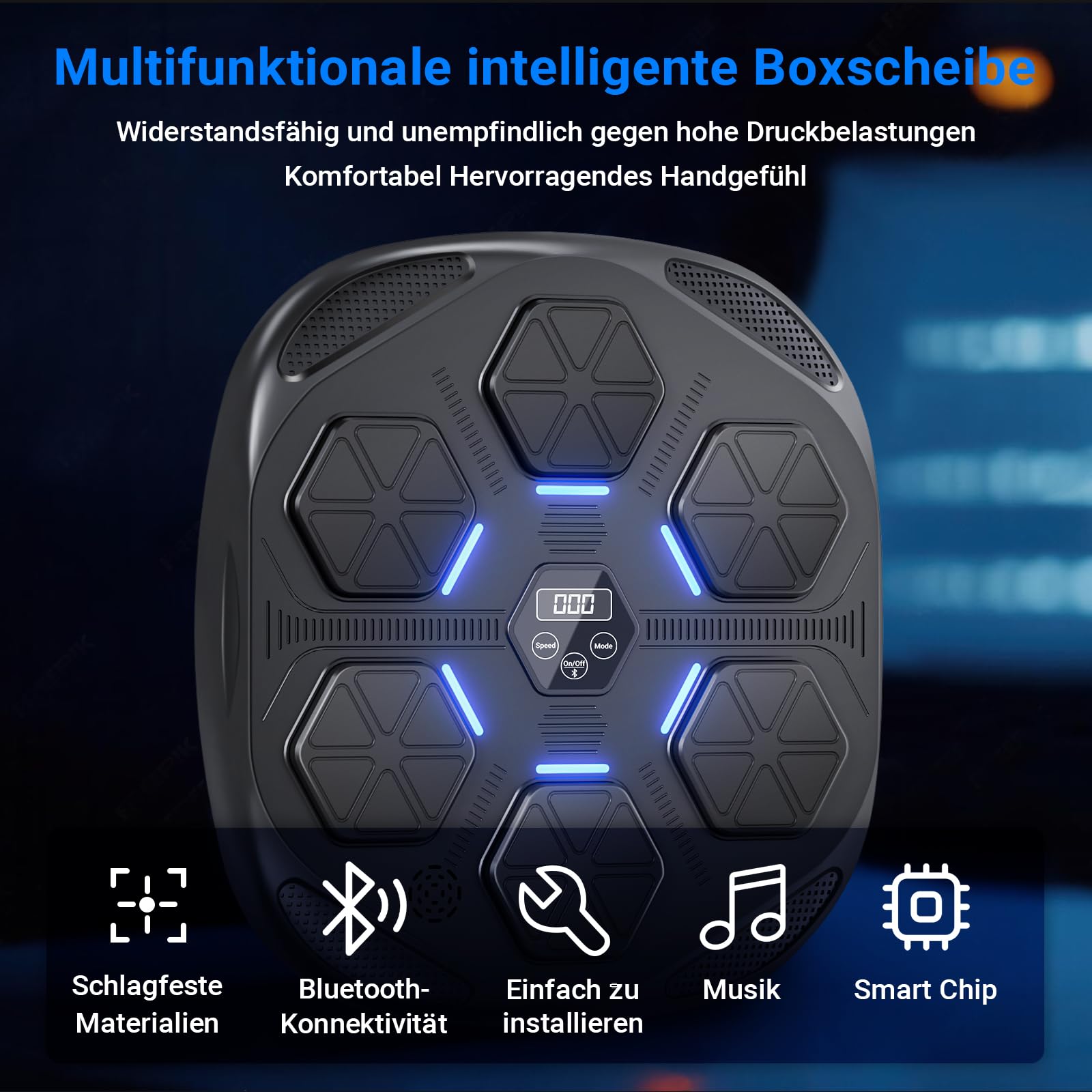 HotHands Music Boxing Machine, LED Elektronische Musik Boxing Machine mit Boxhandschuhen, Musik Boxen Trainingsgerät für Erwachsene und Kinder, Musik Boxmaschine Unterstützt Bluetooth