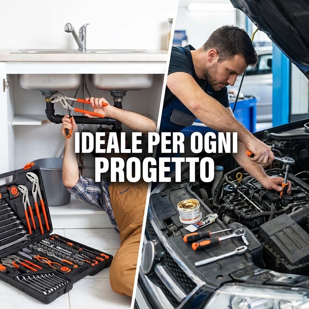 Cassetta Attrezzi Completa 85 Pezzi in Metallo – Set Utensili Professionali in Acciaio Cromo Vanadio con Valigetta Organizer